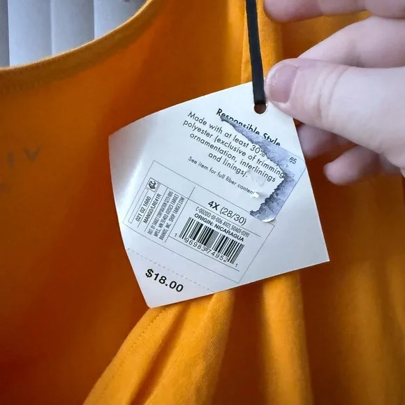 NWT Ava & Viv Yellow Scoop Neck Ruched Short Sleeve Summer Top Womans Size 4XL - Picture 4 of 5